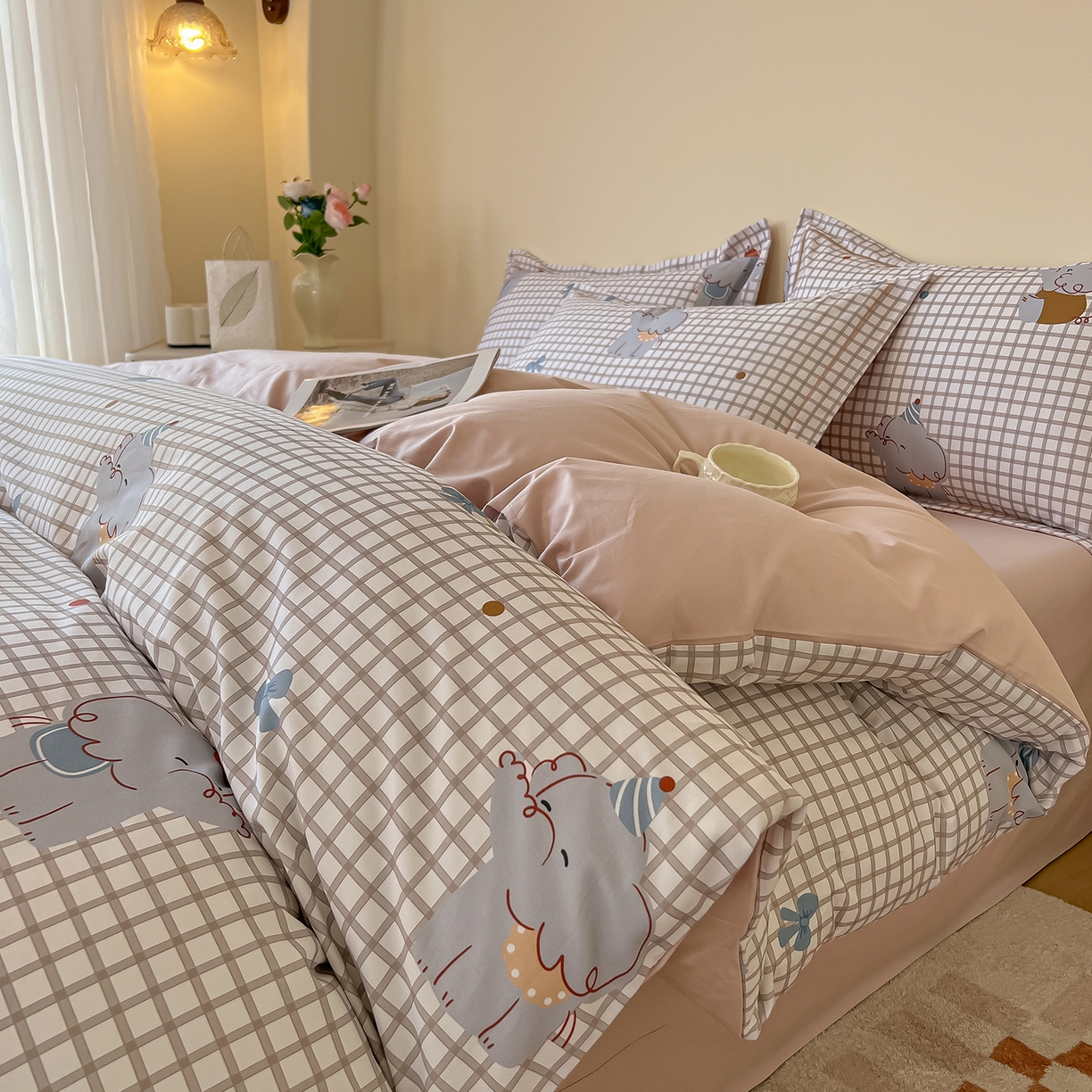 91家纺网 家纺一手货源 找家纺 （总）帛美家纺 2026新款小清新全棉纯棉印花四件套