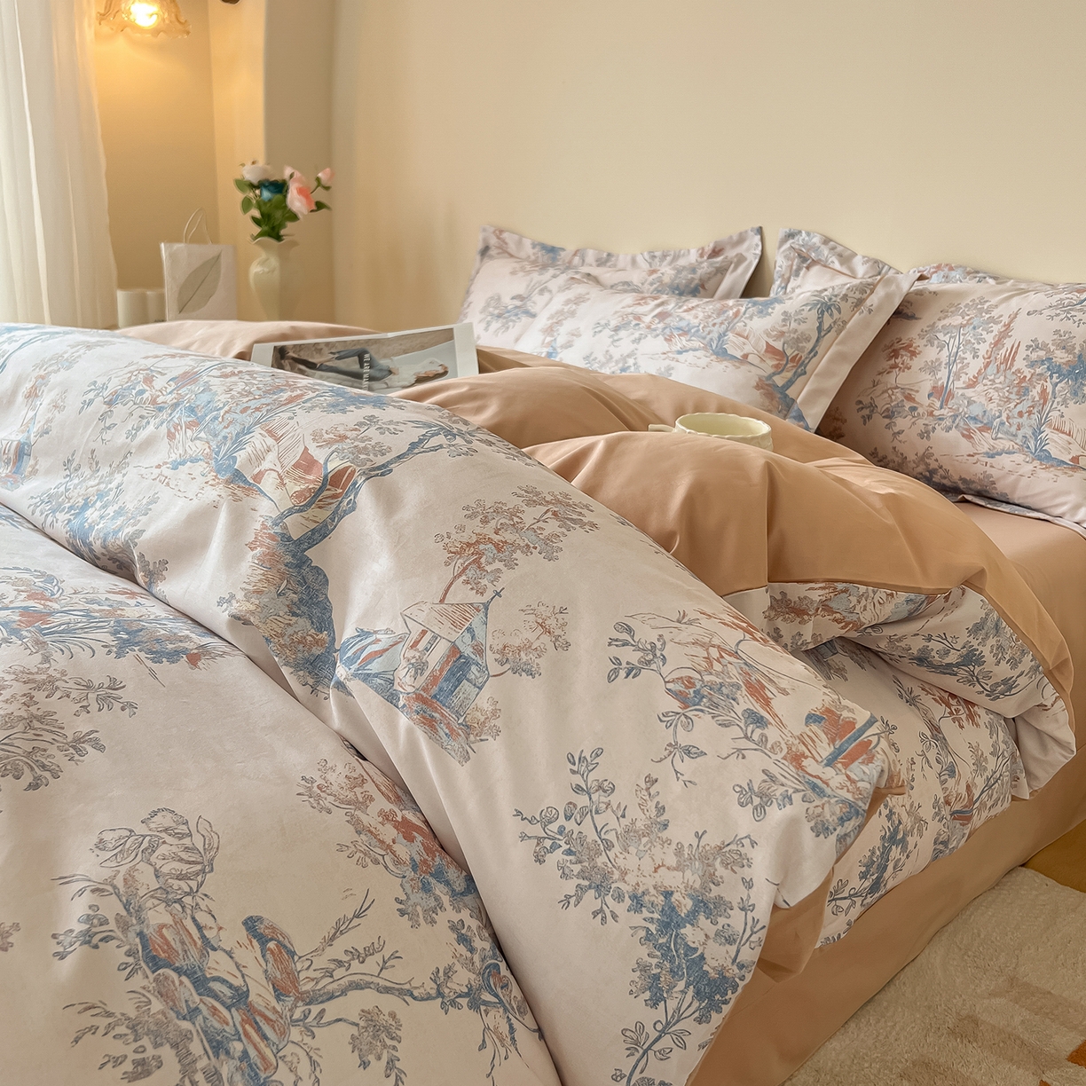 91家纺网 家纺一手货源 找家纺 （总）帛美家纺 2026新款小清新全棉纯棉印花四件套