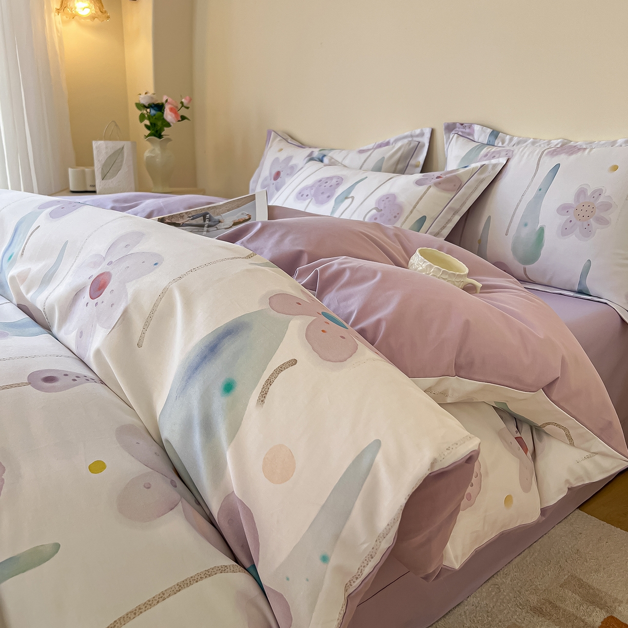 91家纺网 家纺一手货源 找家纺 （总）帛美家纺 2026新款小清新全棉纯棉印花四件套