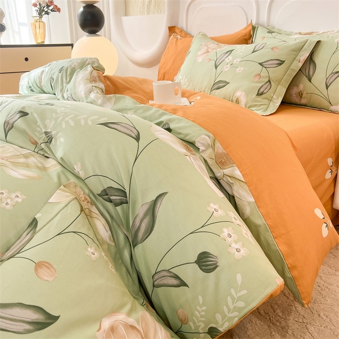 91家纺网 家纺一手货源 找家纺 （总）帛美家纺 2026新款小清新全棉纯棉印花四件套