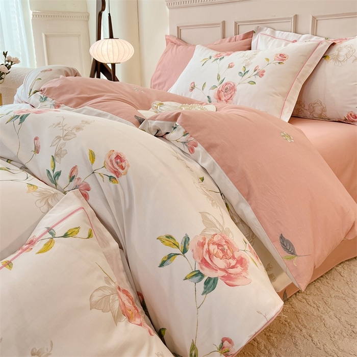 91家纺网 家纺一手货源 找家纺 （总）帛美家纺 2026新款小清新全棉纯棉印花四件套