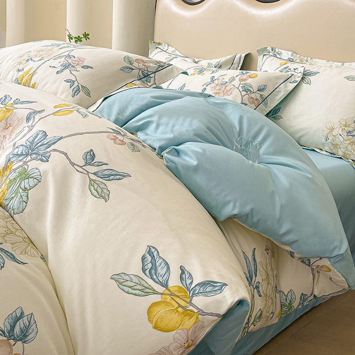 91家纺网 家纺一手货源 找家纺 （总）帛美家纺 2026新款小清新全棉纯棉印花四件套