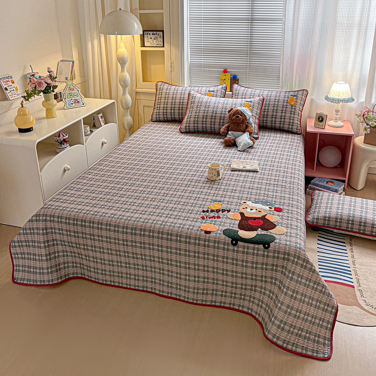 91家纺网 家纺一手货源 找家纺 （总）鑫喜莱家纺 2026新款全棉纯棉原创毛巾绣床盖三件套单床盖软床垫