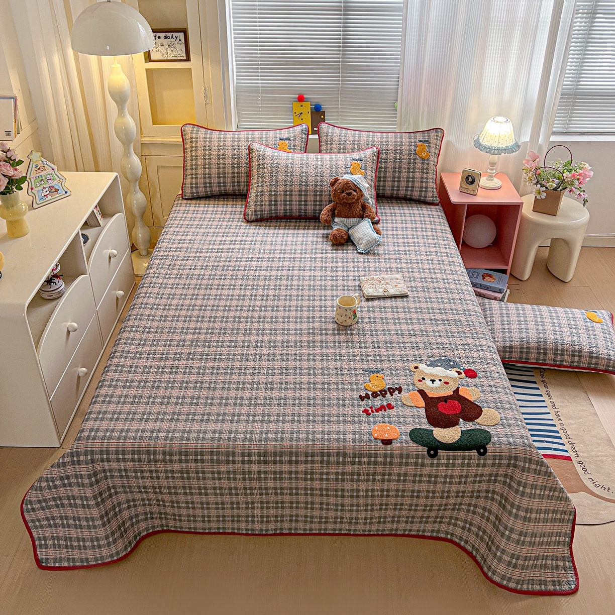 91家纺网 家纺一手货源 找家纺 （总）鑫喜莱家纺 2026新款全棉纯棉原创毛巾绣床盖三件套单床盖软床垫