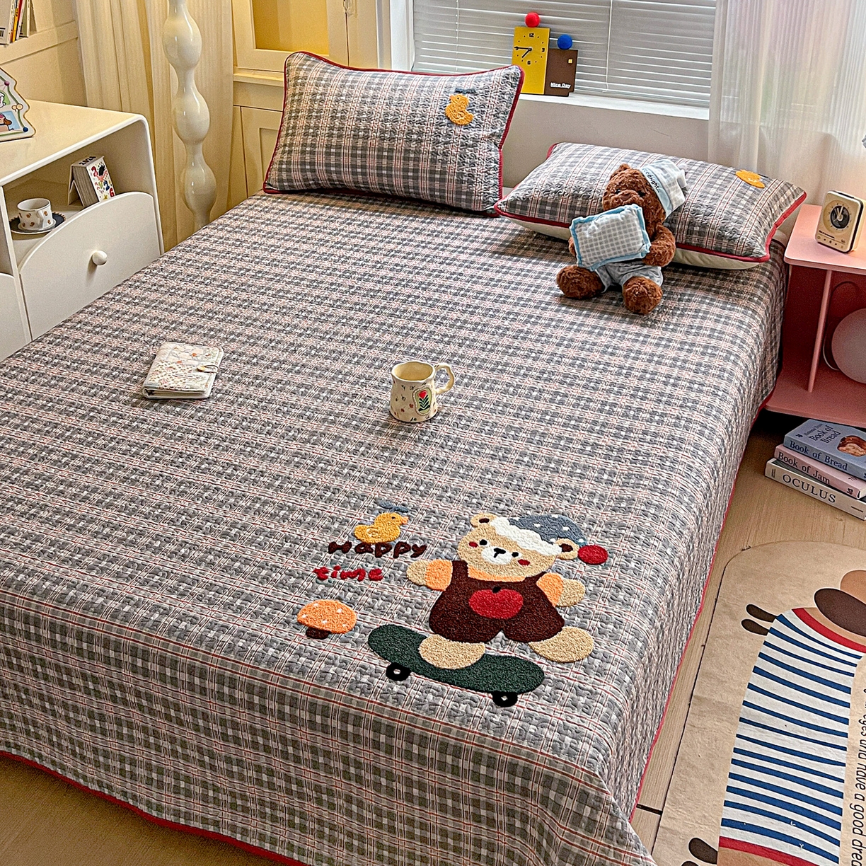 91家纺网 家纺一手货源 找家纺 （总）鑫喜莱家纺 2026新款全棉纯棉原创毛巾绣床盖三件套单床盖软床垫