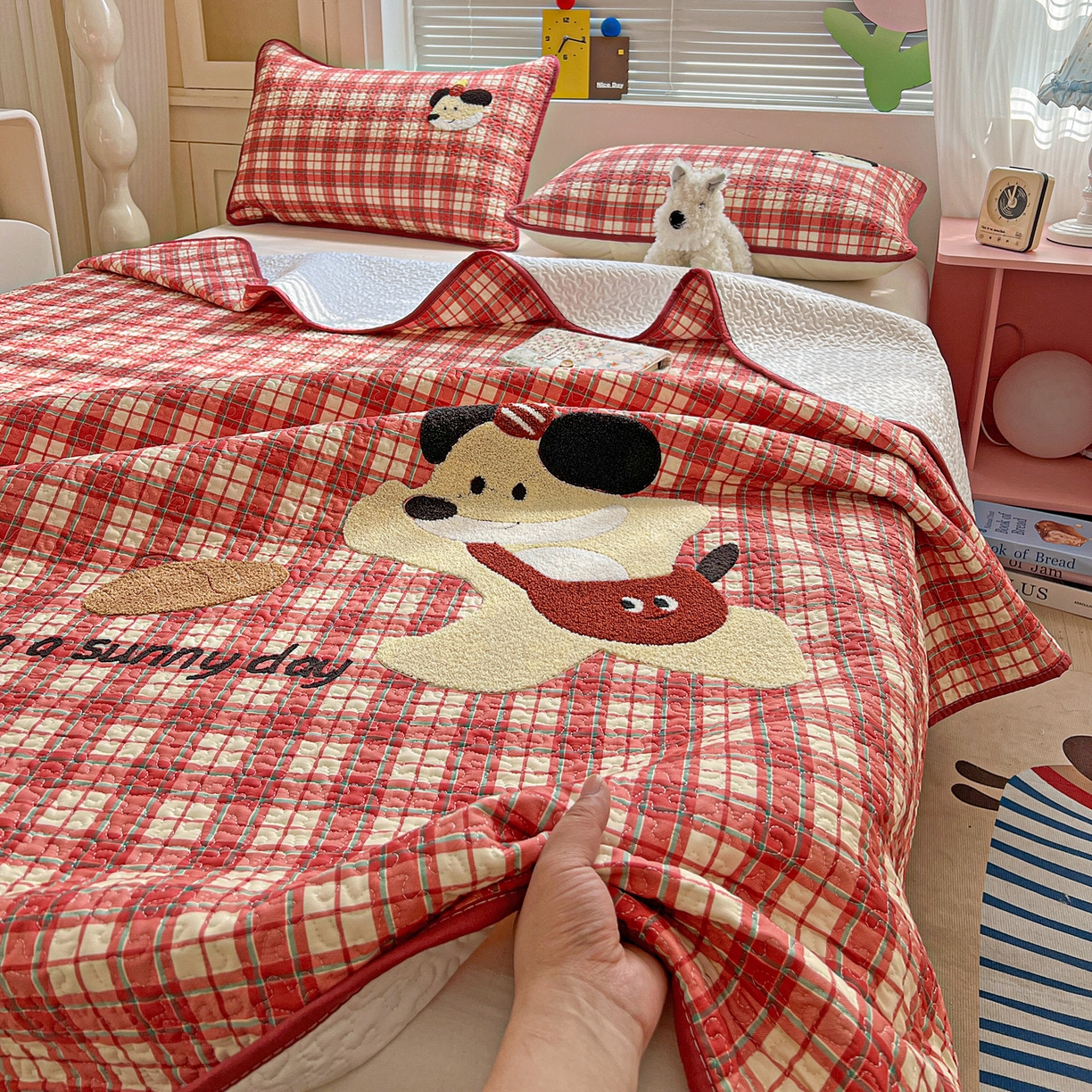 91家纺网 家纺一手货源 找家纺 （总）鑫喜莱家纺 2026新款全棉纯棉原创毛巾绣床盖三件套单床盖软床垫