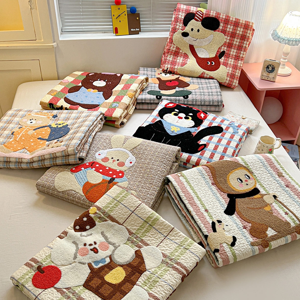 91家纺网 家纺一手货源 找家纺 （总）鑫喜莱家纺 2026新款全棉纯棉原创毛巾绣床盖三件套单床盖软床垫