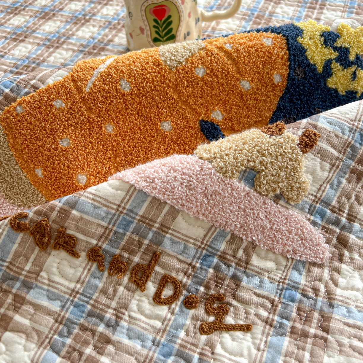 91家纺网 家纺一手货源 找家纺 鑫喜莱家纺 2026新款全棉纯棉原创毛巾绣床盖三件套单床盖软床垫 胖熊的星星