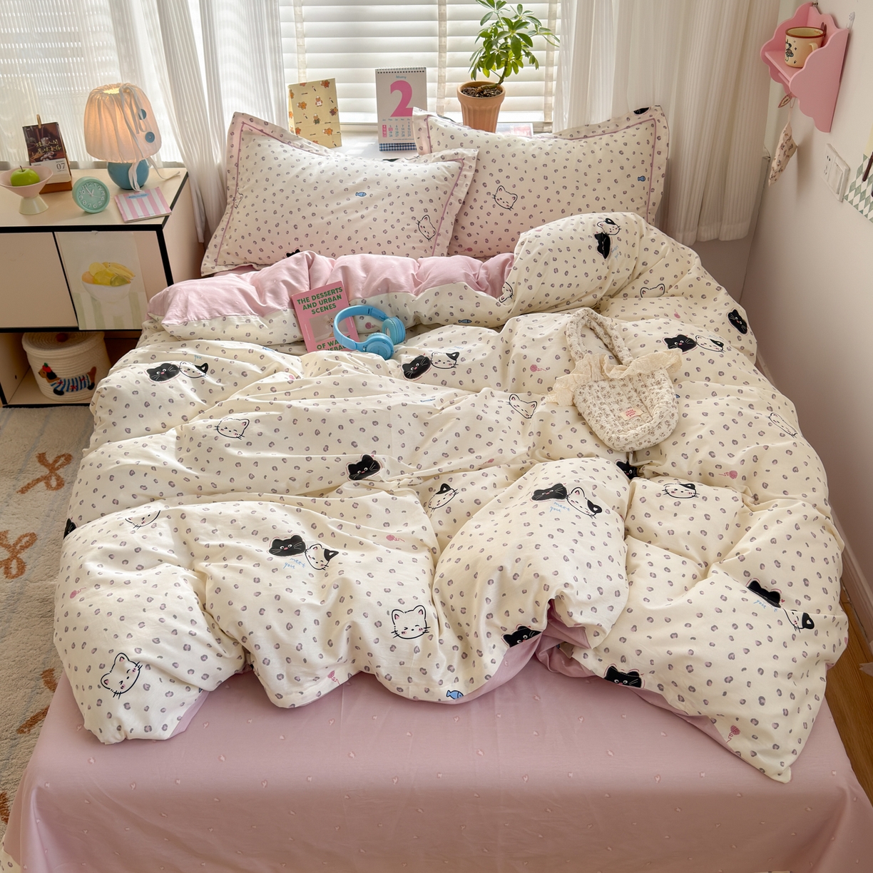 91家纺网 家纺一手货源 找家纺 （总）女子家纺 2026新款全棉网红直播热款吊边一字绣工艺款四件套-系列三