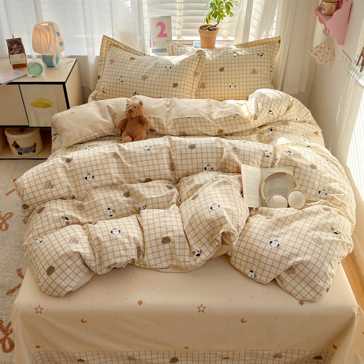 91家纺网 家纺一手货源 找家纺 （总）女子家纺 2026新款全棉网红直播热款吊边一字绣工艺款四件套-系列三