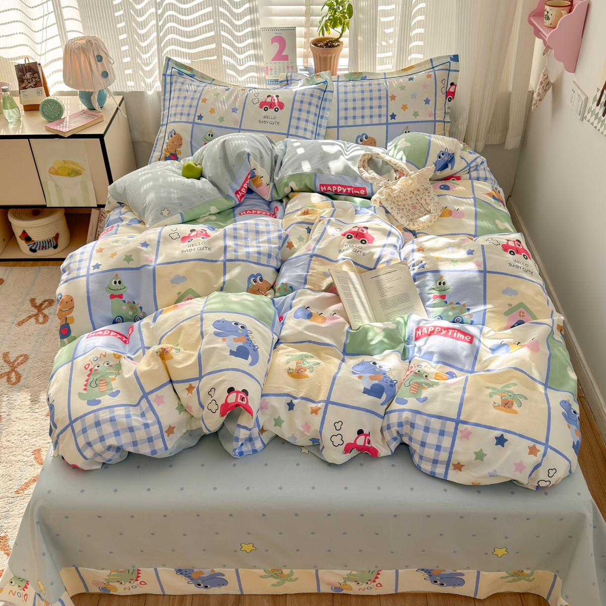 91家纺网 家纺一手货源 找家纺 （总）女子家纺 2026新款全棉网红直播热款吊边一字绣工艺款四件套-系列三