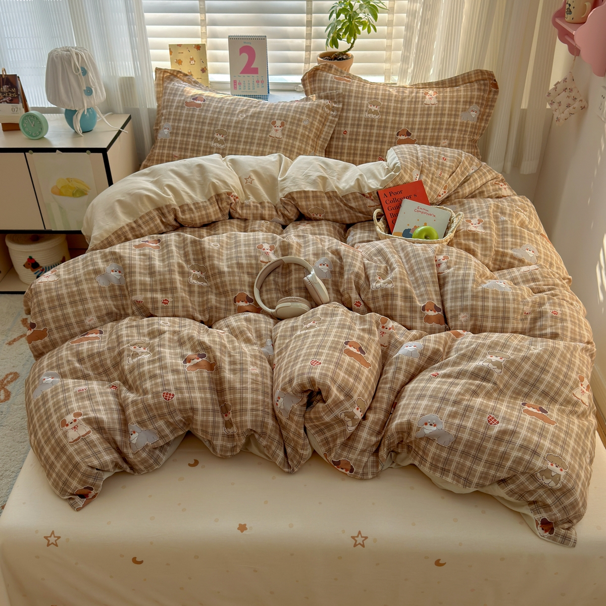 女子家纺 2026新款全棉网红直播热款吊边一字绣工艺款四件套-系列三 哈哈狗