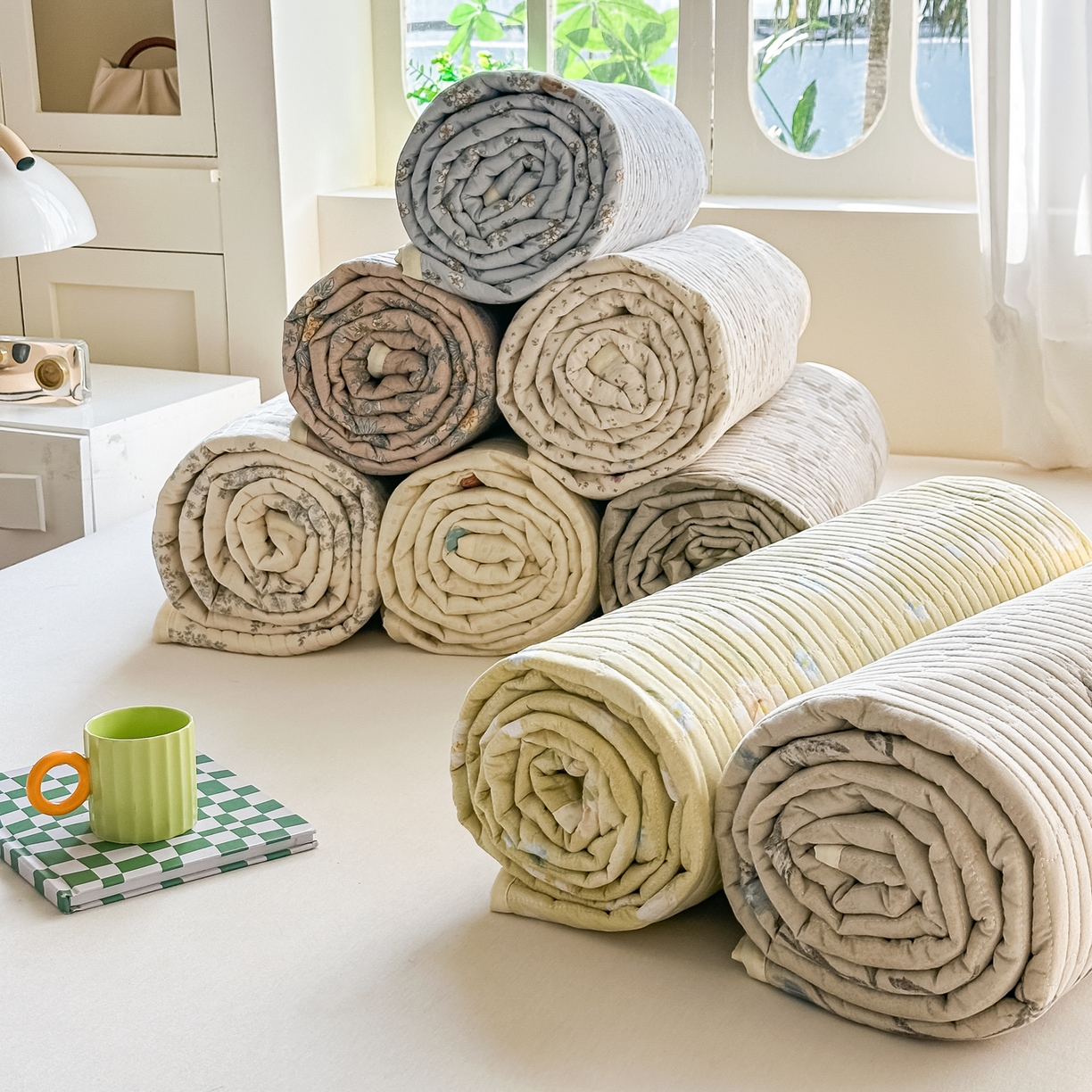 91家纺网 家纺一手货源 找家纺 （总）慕澄家纺 2026新款小清新印花水洗棉床盖单品床盖床盖单件