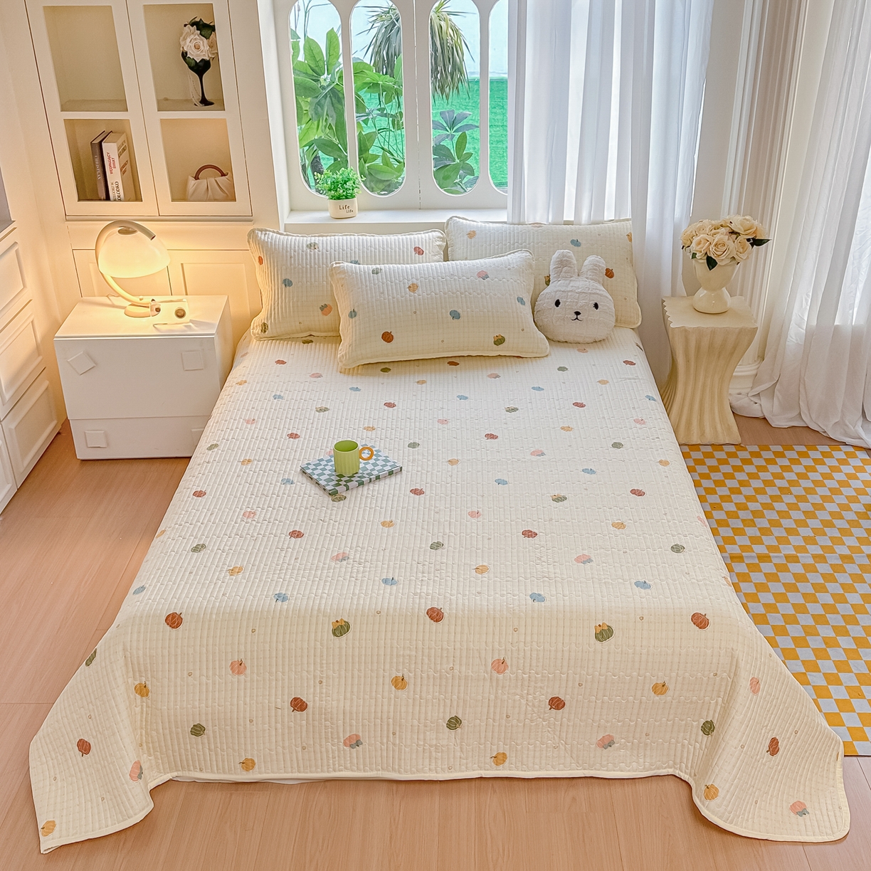 91家纺网 家纺一手货源 找家纺 （总）慕澄家纺 2026新款小清新印花水洗棉床盖单品床盖床盖单件