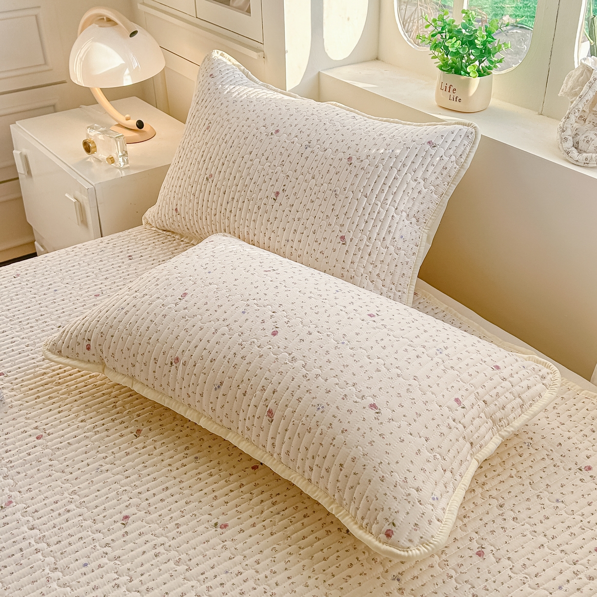 91家纺网 家纺一手货源 找家纺 慕澄家纺 2026新款小清新印花水洗棉床盖单品床盖床盖单件 小玫瑰