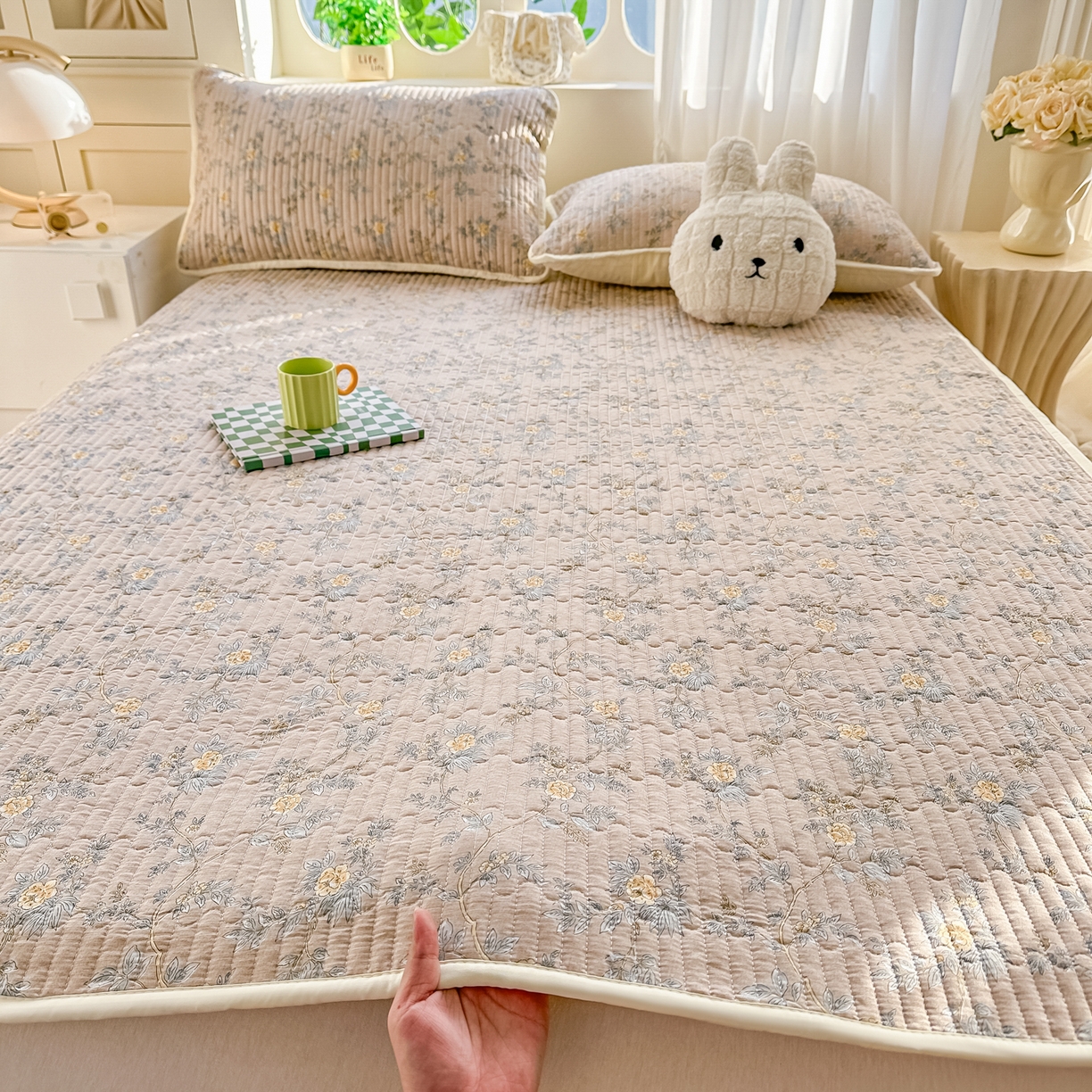 91家纺网 家纺一手货源 找家纺 慕澄家纺 2026新款小清新印花水洗棉床盖单品床盖床盖单件 敦煌