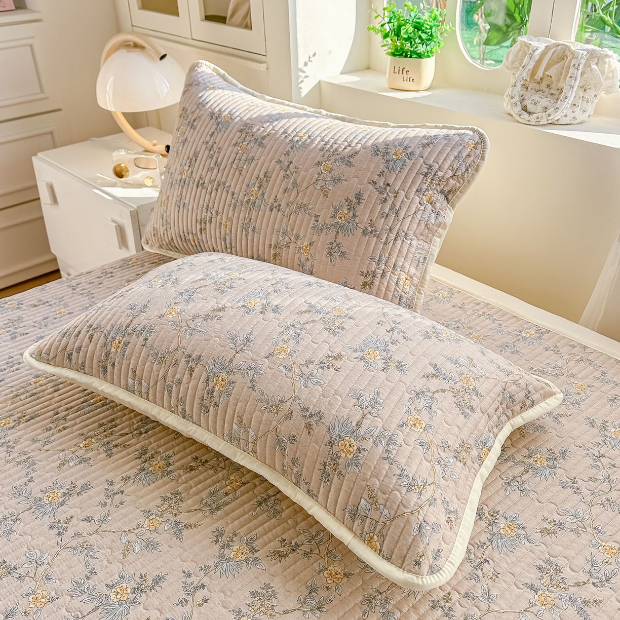 91家纺网 家纺一手货源 找家纺 慕澄家纺 2026新款小清新印花水洗棉床盖单品床盖床盖单件 敦煌