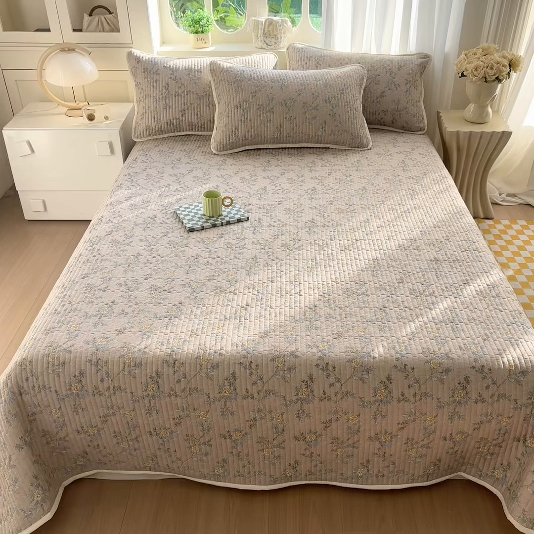 91家纺网 家纺一手货源 找家纺 慕澄家纺 2026新款小清新印花水洗棉床盖单品床盖床盖单件 敦煌