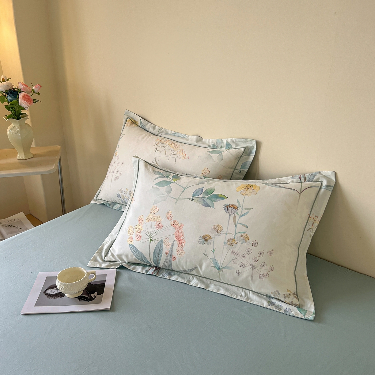 91家纺网 家纺一手货源 找家纺 帛美家纺 2026新款小清新全棉纯棉印花四件套 七里香