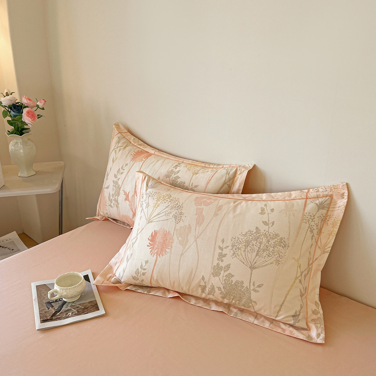 91家纺网 家纺一手货源 找家纺 帛美家纺 2026新款小清新全棉纯棉印花四件套 乔妍