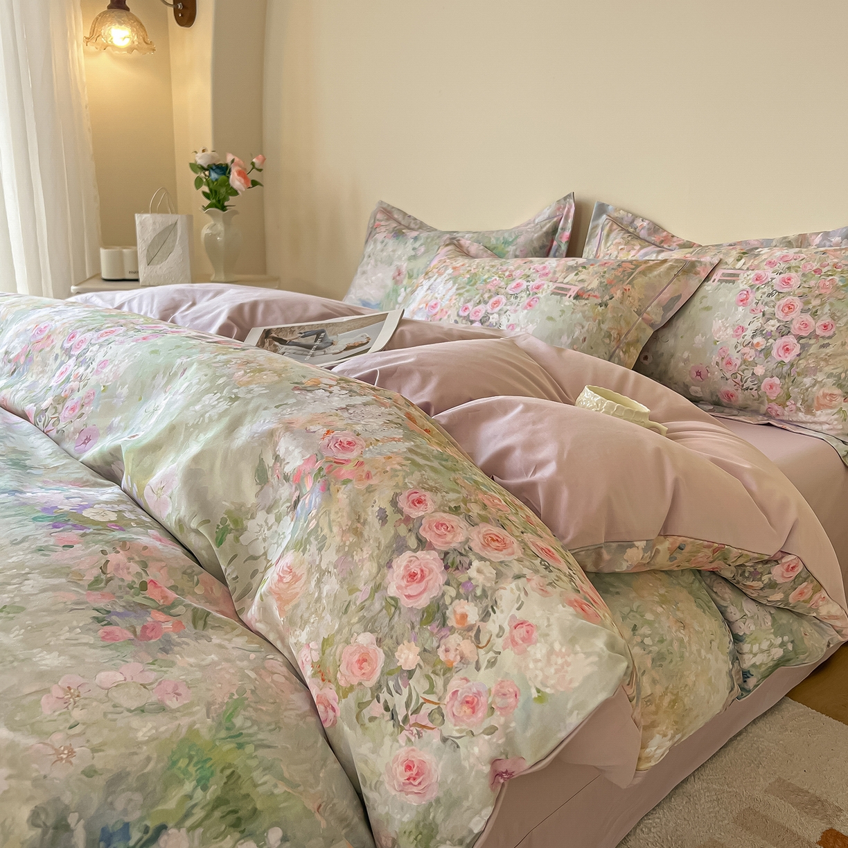 帛美家纺 2026新款小清新全棉纯棉印花四件套 维多利