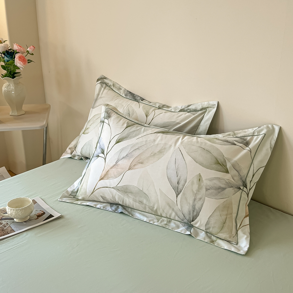 91家纺网 家纺一手货源 找家纺 帛美家纺 2026新款小清新全棉纯棉印花四件套 溪涧花