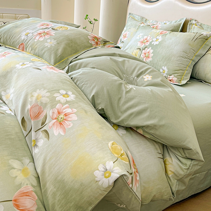 帛美家纺 2026新款小清新全棉纯棉印花四件套 邂逅