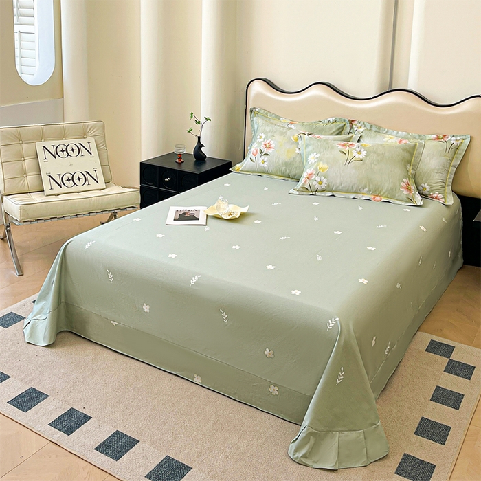 91家纺网 家纺一手货源 找家纺 帛美家纺 2026新款小清新全棉纯棉印花四件套 邂逅