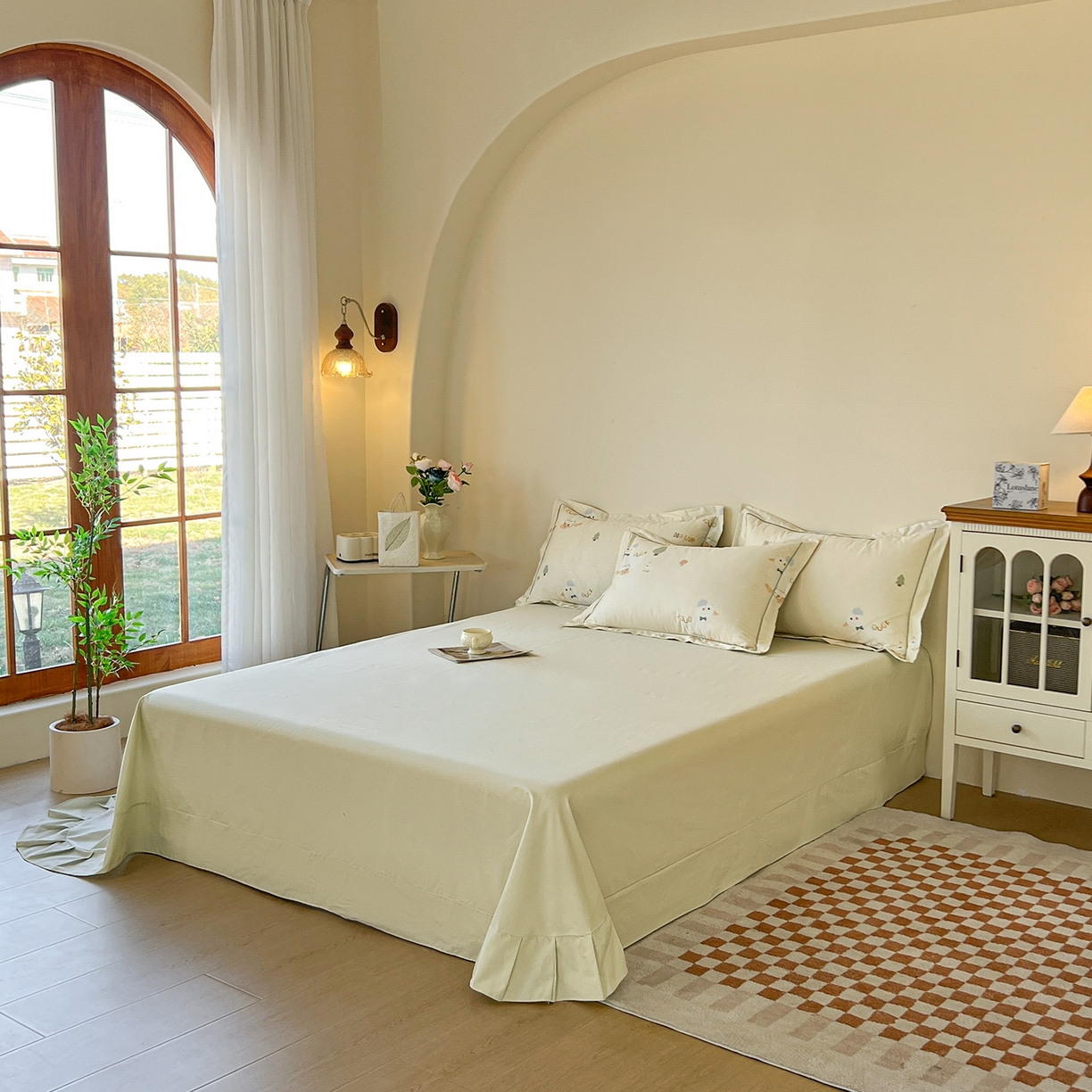 91家纺网 家纺一手货源 找家纺 帛美家纺 2026新款小清新全棉纯棉印花四件套 鸭贝贝