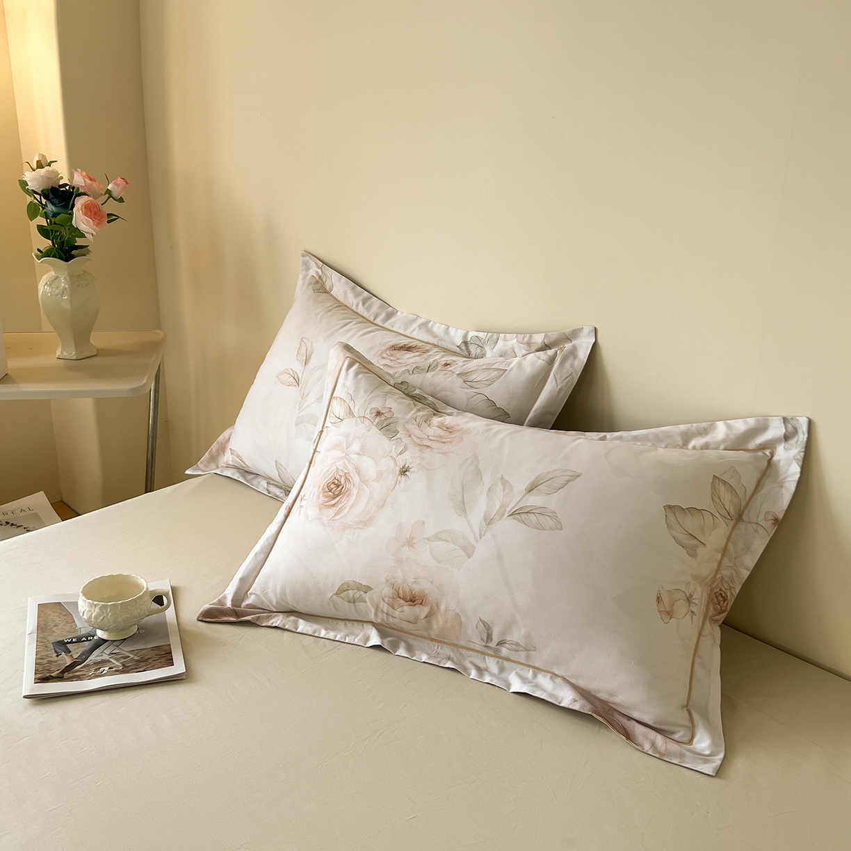 91家纺网 家纺一手货源 找家纺 帛美家纺 2026新款小清新全棉纯棉印花四件套 雅乐