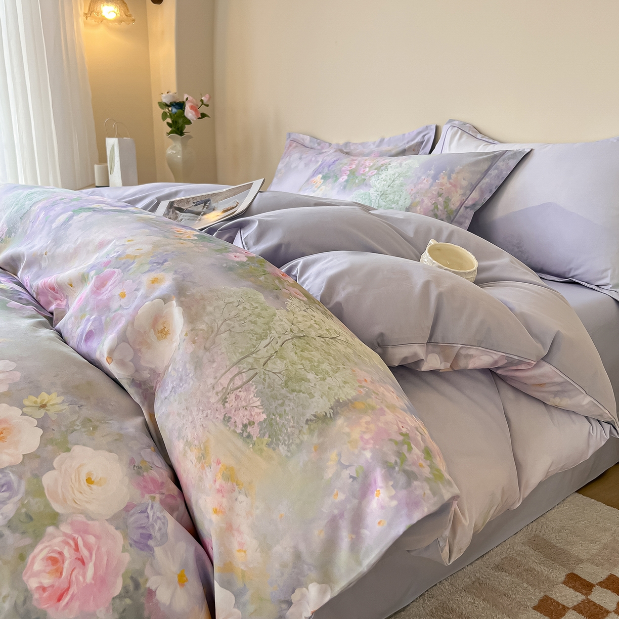 帛美家纺 2026新款小清新全棉纯棉印花四件套 怡然