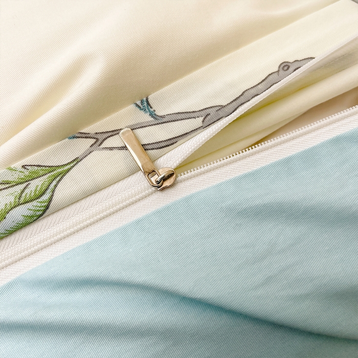 91家纺网 家纺一手货源 找家纺 帛美家纺 2026新款小清新全棉纯棉印花四件套 悠若花园