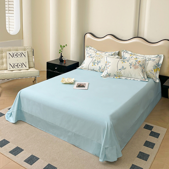 91家纺网 家纺一手货源 找家纺 帛美家纺 2026新款小清新全棉纯棉印花四件套 悠若花园