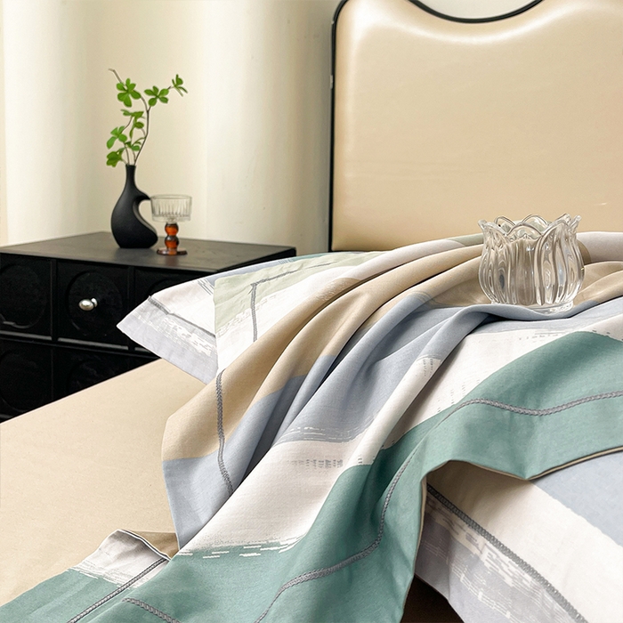 91家纺网 家纺一手货源 找家纺 帛美家纺 2026新款小清新全棉纯棉印花四件套 约定