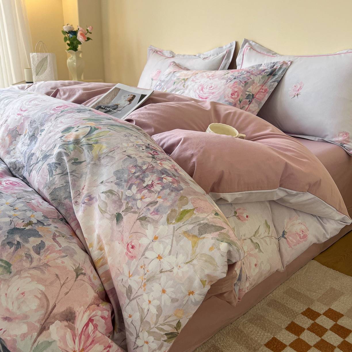 帛美家纺 2026新款小清新全棉纯棉印花四件套 竹息