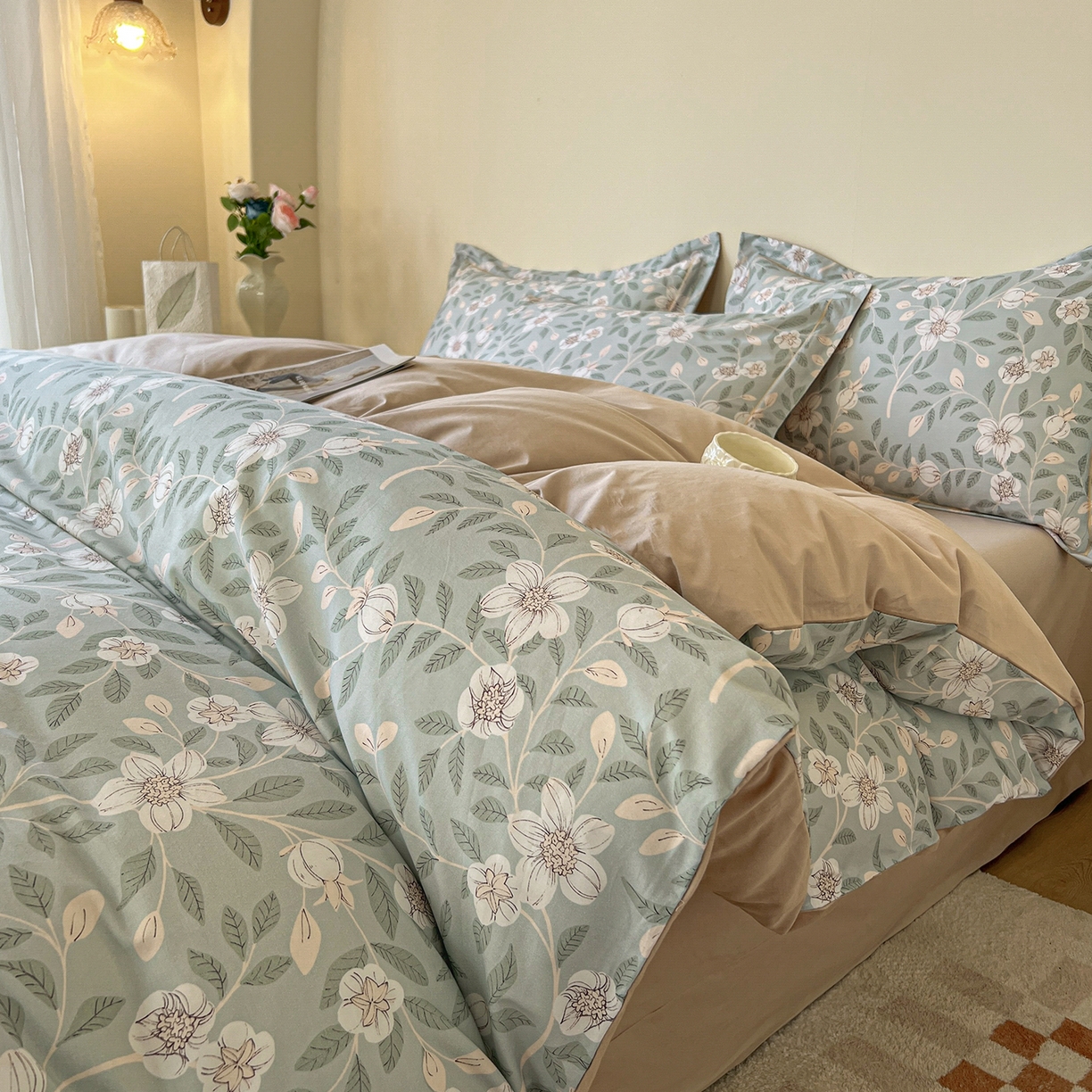 帛美家纺 2026新款小清新全棉纯棉印花四件套 左岸花开