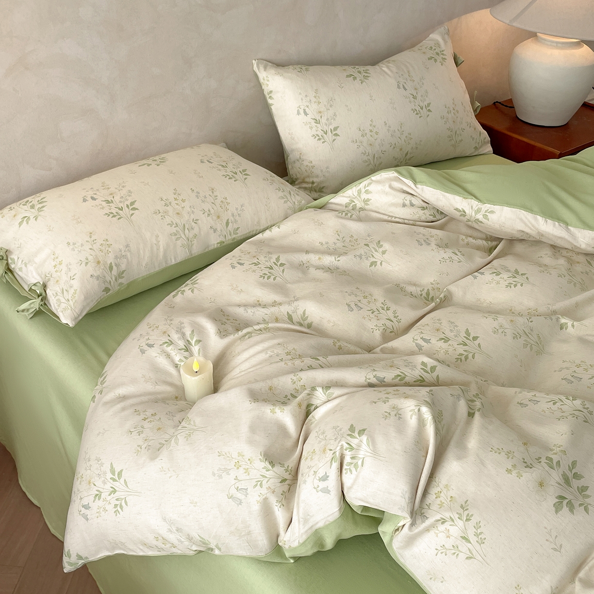 91家纺网 家纺一手货源 找家纺 （总）沐棉家居 2026春夏新款绑带蝴蝶结棉麻四件套