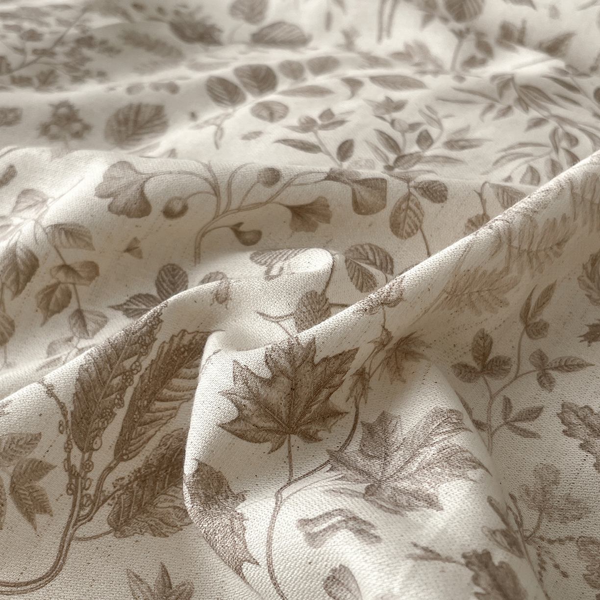 91家纺网 家纺一手货源 找家纺 沐棉家居 2026春夏新款绑带蝴蝶结棉麻四件套 一叶知秋