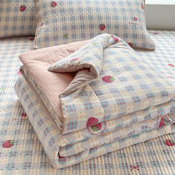 91家纺网 家纺一手货源 找家纺 （总）云玲时尚 2026新款A类云感双层纱7A抗菌床盖夏被四件套系列