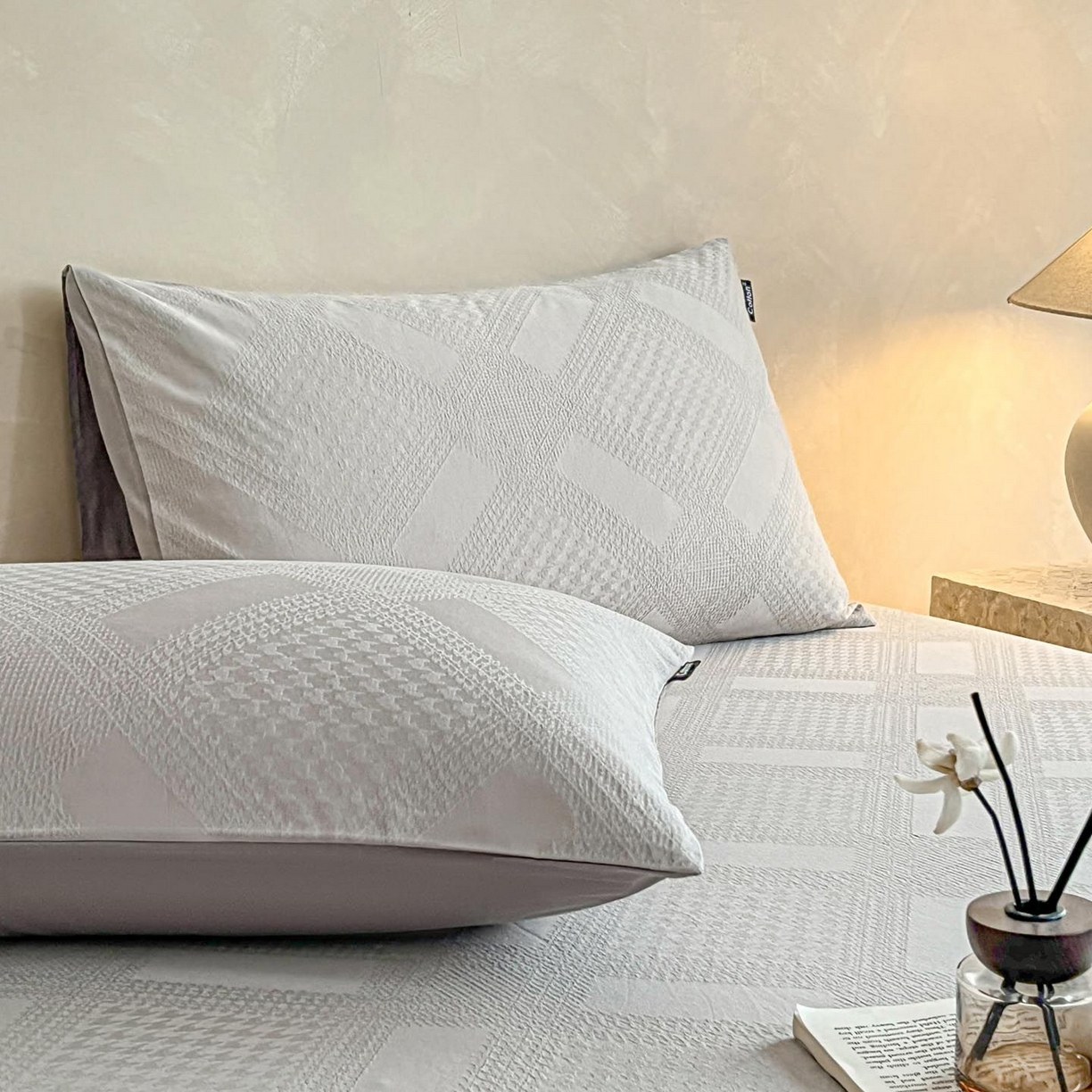 91家纺网 家纺一手货源 找家纺 涵宸家纺 2026新款全棉提花里拉系列单枕套 枕套-千喜格