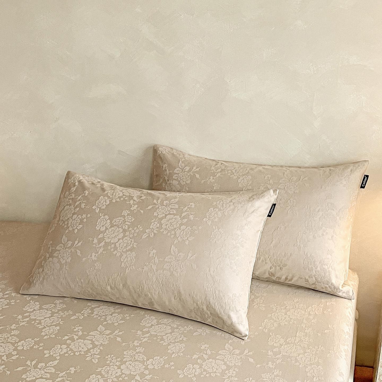 涵宸家纺 2026新款全棉提花里拉系列单枕套 枕套-山慕色