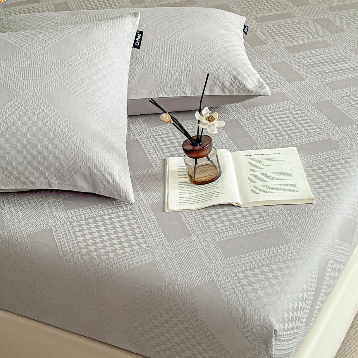 91家纺网 家纺一手货源 找家纺 涵宸家纺 2026新款全棉提花里拉系列单枕套 枕套-千喜格