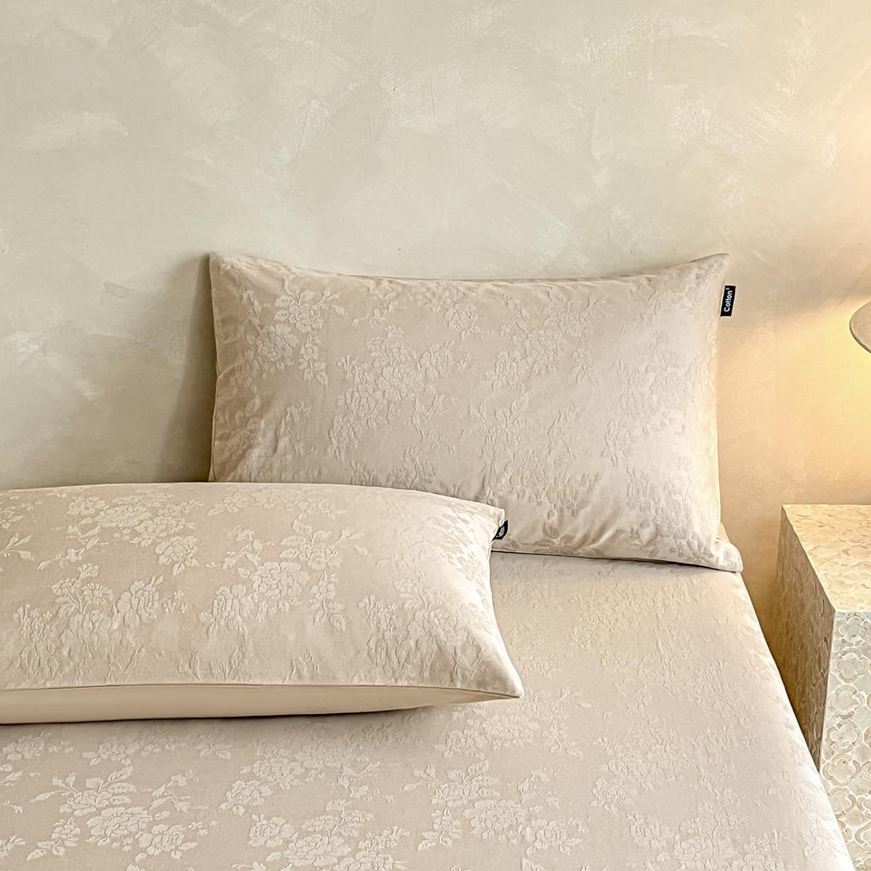 91家纺网 家纺一手货源 找家纺 涵宸家纺 2026新款全棉提花里拉系列单枕套 枕套-山慕色