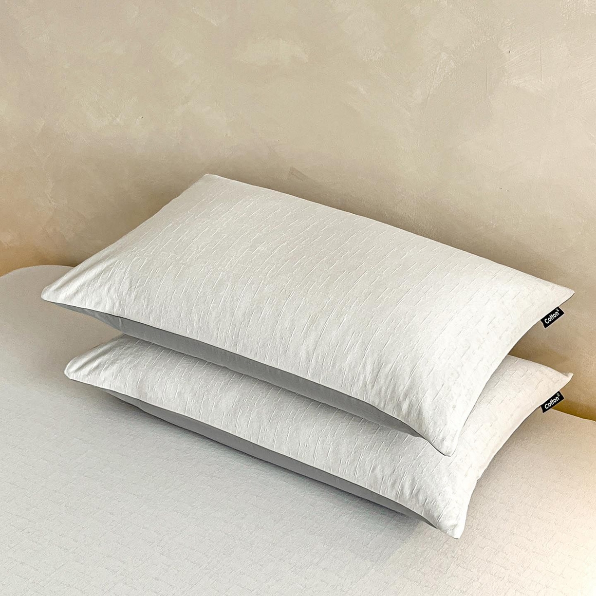 91家纺网 家纺一手货源 找家纺 涵宸家纺 2026新款全棉提花里拉系列单枕套 枕套-凌维-灰