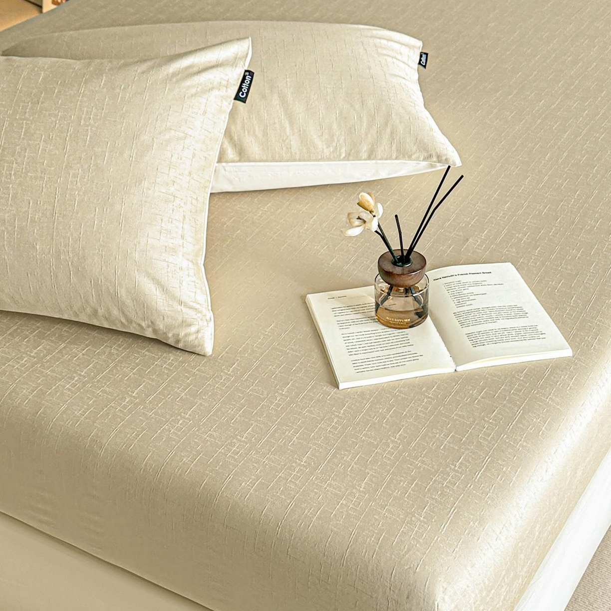 91家纺网 家纺一手货源 找家纺 涵宸家纺 2026新款全棉提花里拉系列单枕套 枕套-凌维-绿