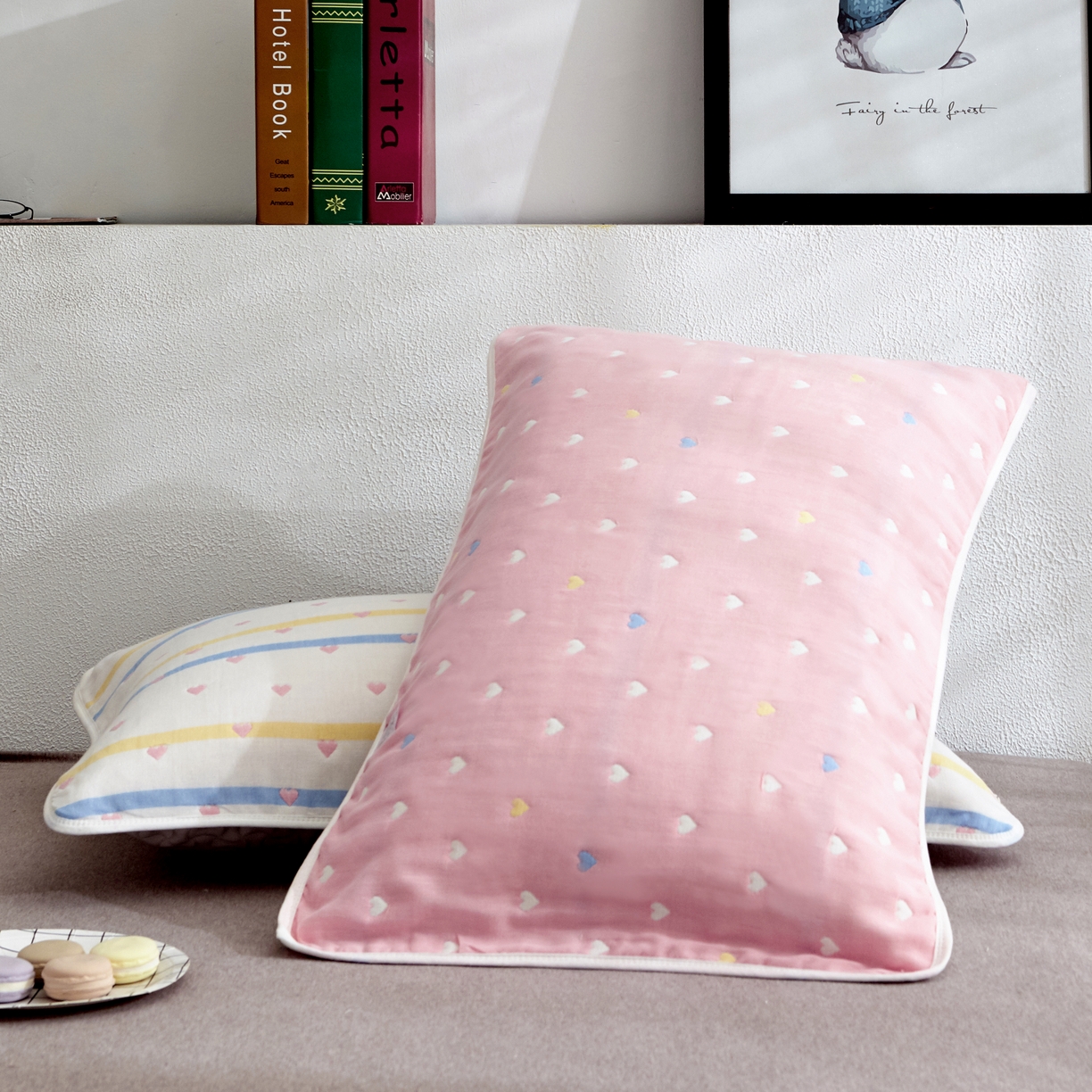 91家纺网 家纺一手货源 找家纺 （总）朴尔家纺-毛巾被 2026新款六层纱布全棉循环小花型枕巾