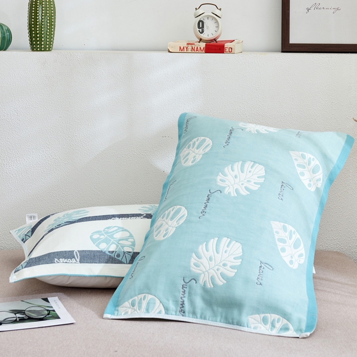 91家纺网 家纺一手货源 找家纺 （总）朴尔家纺-毛巾被 2026新款六层纱布全棉循环小花型枕巾