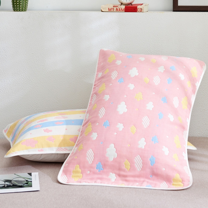 91家纺网 家纺一手货源 找家纺 （总）朴尔家纺-毛巾被 2026新款六层纱布全棉循环小花型枕巾