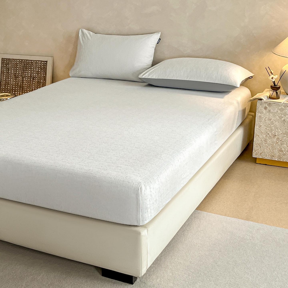 91家纺网 家纺一手货源 找家纺 涵宸家纺 2026新款全棉提花里拉系列单床笠 床笠-凌维-灰