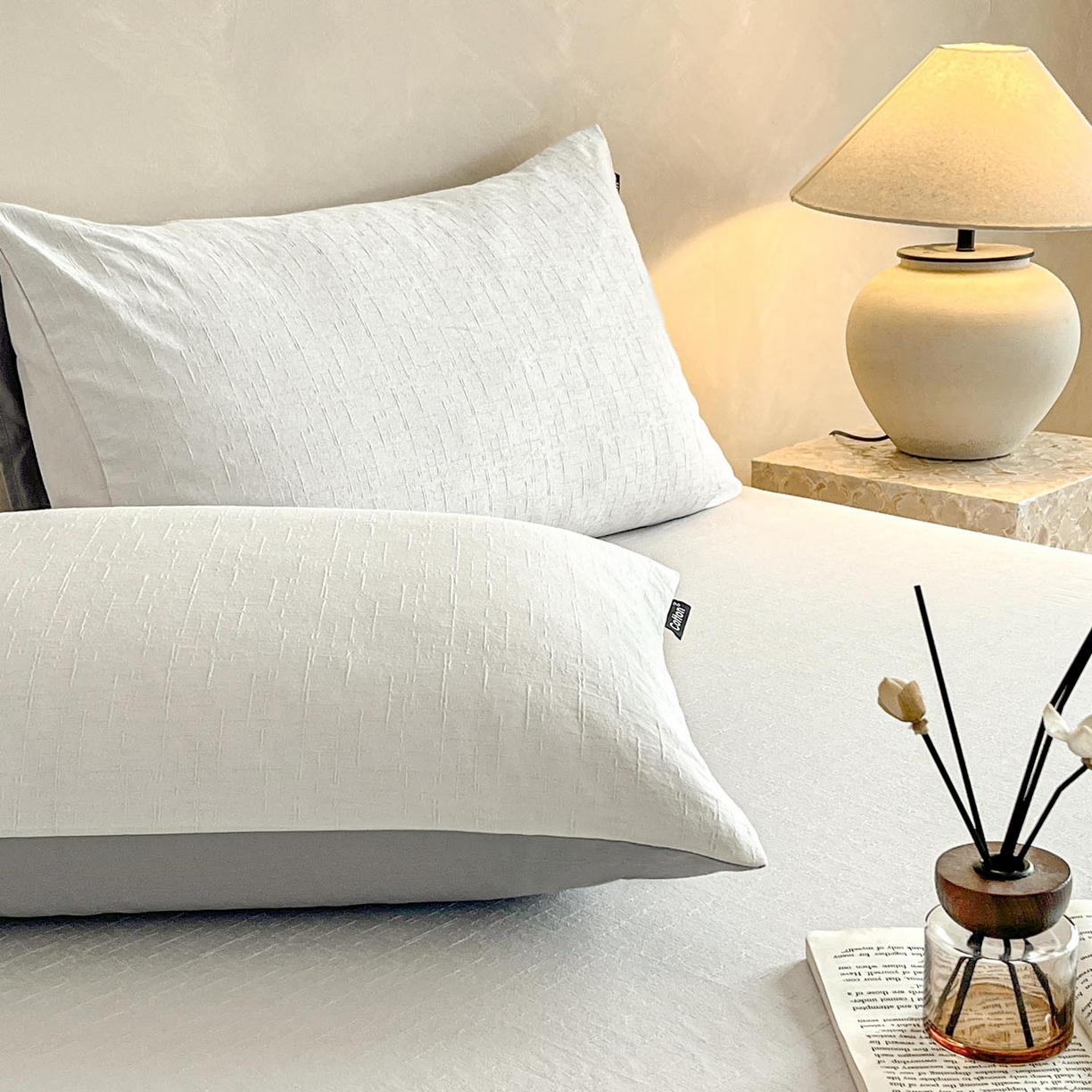 91家纺网 家纺一手货源 找家纺 涵宸家纺 2026新款全棉提花里拉系列单床笠 床笠-凌维-灰